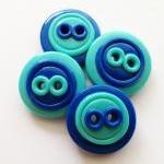 Blue buttons - 4 polymer ha..
