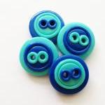Blue buttons - 4 polymer ha..