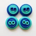 Blue buttons - 4 polymer ha..