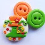Lady Snail - set of 3 polym..
