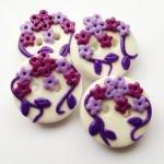 Purple flowers - set of 4 p..
