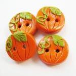 Pumpkins - Set Of 4 Polyme..