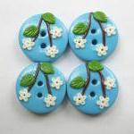 Blue flowers - set of 4 pol..