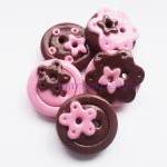 Pink Brown - Polymer Clay ..