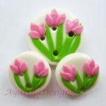 Pink Tulips - Set Of 3 Pol..