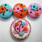 Joy - set of 4 polymer clay..