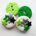 Green stars - ste of 4 poly..