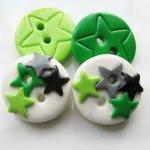Green stars - ste of 4 poly..
