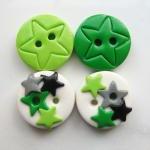 Green stars - ste of 4 poly..