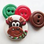 Reindeer - set of 4 polymer..