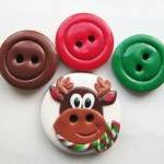 Reindeer - set of 4 polymer..