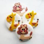 Giraffe and Lion - set of 4..