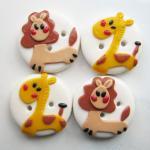 Giraffe and Lion - set of 4..