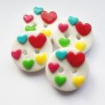 Colorful hearts - set of 4 ..
