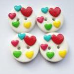 Colorful hearts - set of 4 ..
