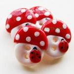 Mushrooms - set of 4 polyme..