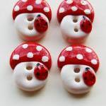 Mushrooms - set of 4 polyme..
