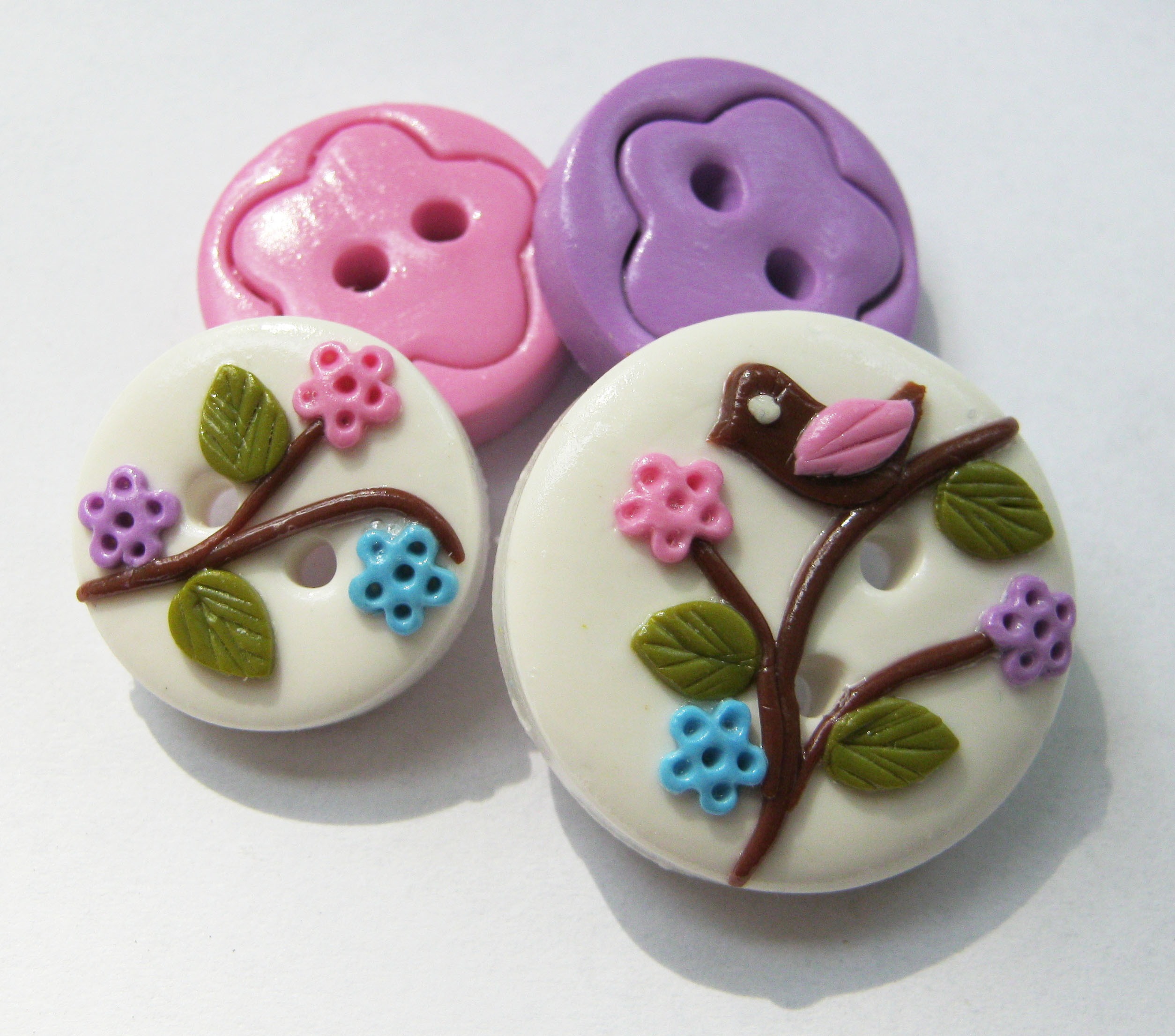 Loveliness Set Of 4 Polymer Clay Buttons On Luulla